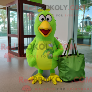 Lime grønn kylling maskot...