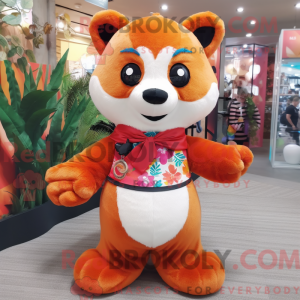 Peach Red Panda mascot...