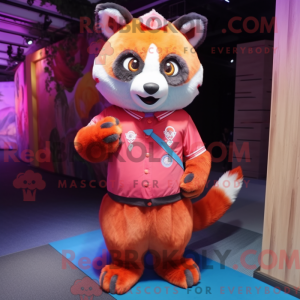 Peach Red Panda mascot...