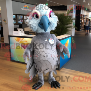 Sølv papegøye maskot drakt...