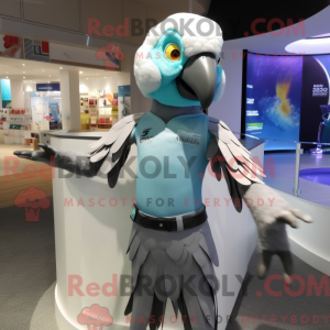 Sølv papegøye maskot drakt...