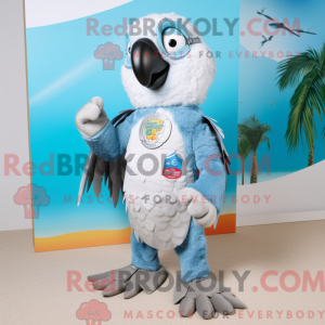 Sølv papegøye maskot drakt...