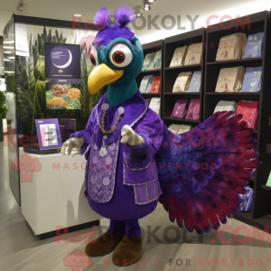 Purple Peacock mascot...
