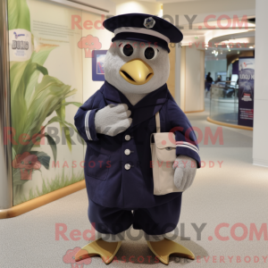 Navy Kiwi maskot kostym med...