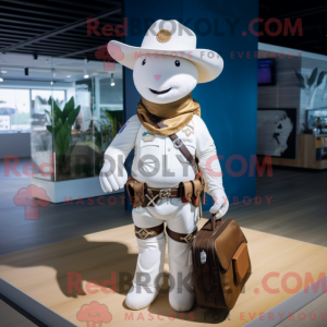 White Cowboy mascot costume...