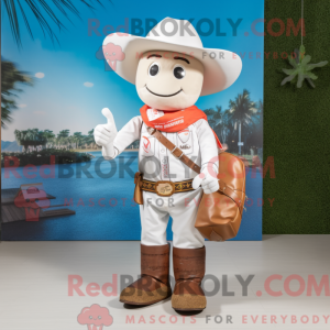 White Cowboy mascot costume...