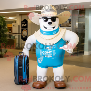 White Cowboy mascot costume...