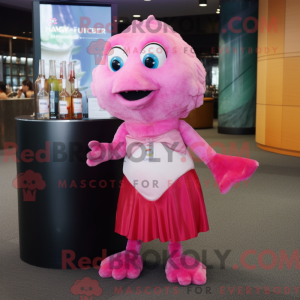 Pink Cod mascot costume...
