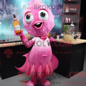 Pink Cod maskot kostume...