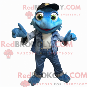 Blue Frog-maskotdraktfigur...
