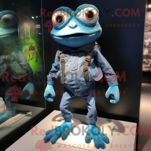 Blue Frog-maskotdraktfigur...