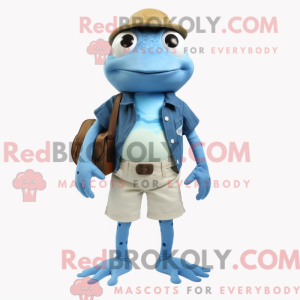 Blue Frog mascot costume...
