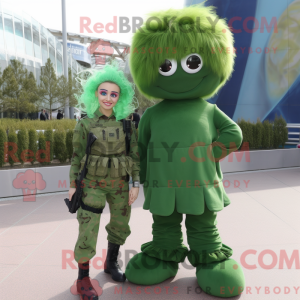 Personaggio mascotte verde...