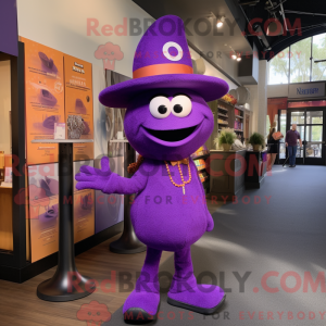 Purple Aglet mascot costume...