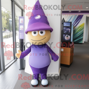 Purple Aglet mascot costume...