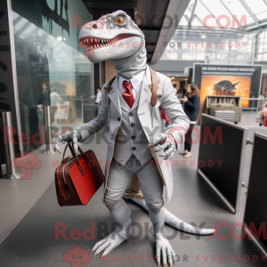 Sølv Allosaurus maskot...