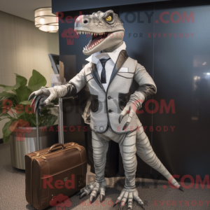 Sølv Allosaurus maskot...