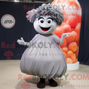 Gray Baseball Ball mascot...