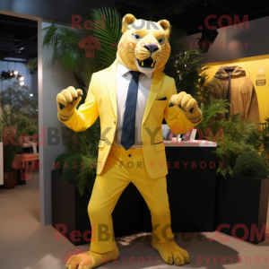 Citrongul Smilodon maskot...