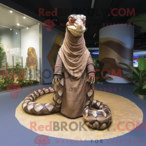 Brown Python mascot costume...