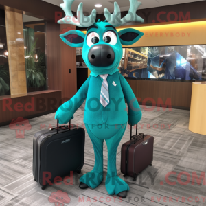 Maskottchenkostüm Teal Elk...