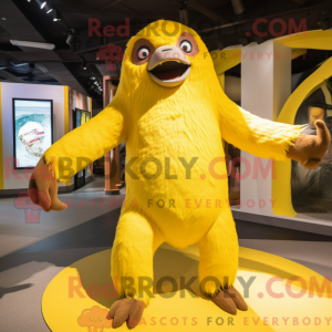 Gul Giant Sloth maskot...