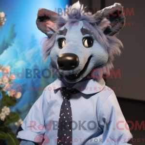 Blå hyæne maskot kostume...