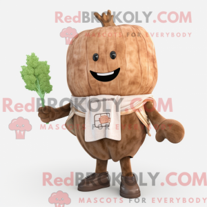 Brun nepe maskot kostyme...