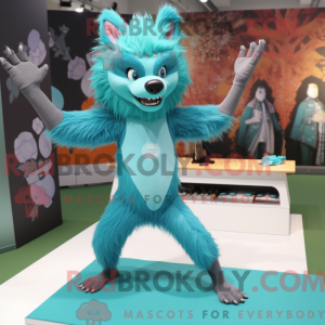 Turquoise Werewolf mascot...