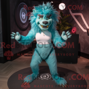 Turquoise Werewolf mascot...