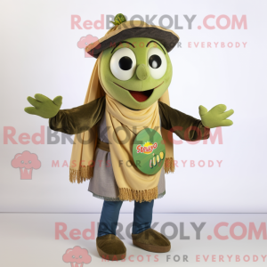 Olive Paella mascot costume...