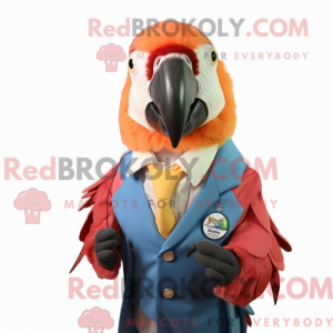 Peach Macaw mascot costume...