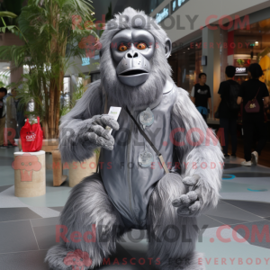 Sølv orangutang maskot...