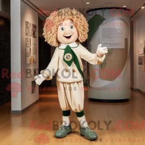 Beige irsk danser maskot...