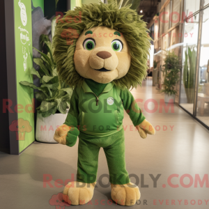 Olive Lion maskot kostume...