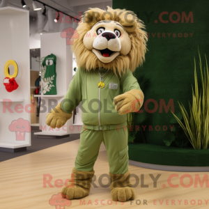 Olive Lion mascot costume...