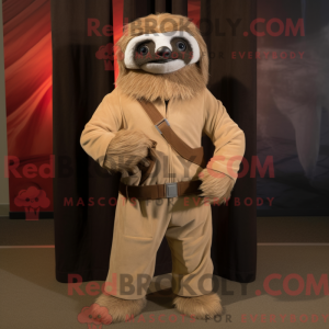 Tan Sloth mascot costume...