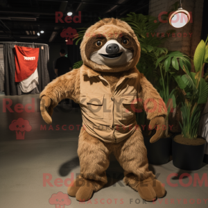 Tan Sloth mascot costume...