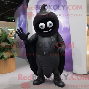 Sort aubergine maskot...