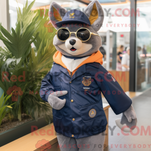 Navy Fox mascot costume...