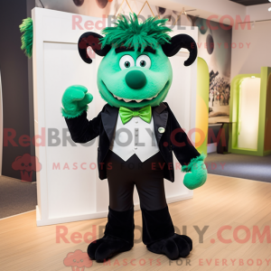 Green Yak mascot costume...