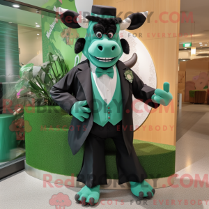 Green Yak mascot costume...