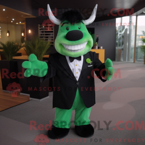 Green Yak mascot costume...