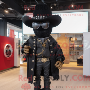 Black Cowboy mascot costume...