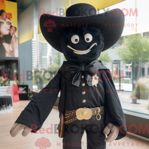 Black Cowboy mascot costume...