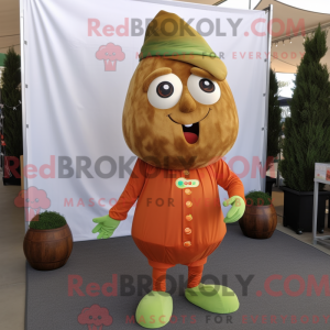 Olive Orange mascot costume...