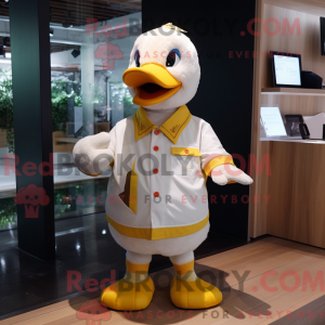 Cream Duck mascot costume...