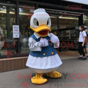 Cream Duck mascot costume...