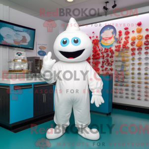 Wit Cupcake-mascottekostuum...