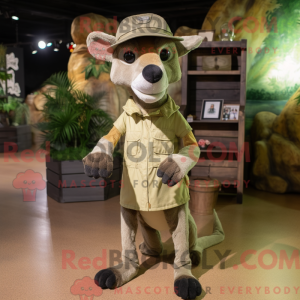 Oliven Dingo maskot kostume...